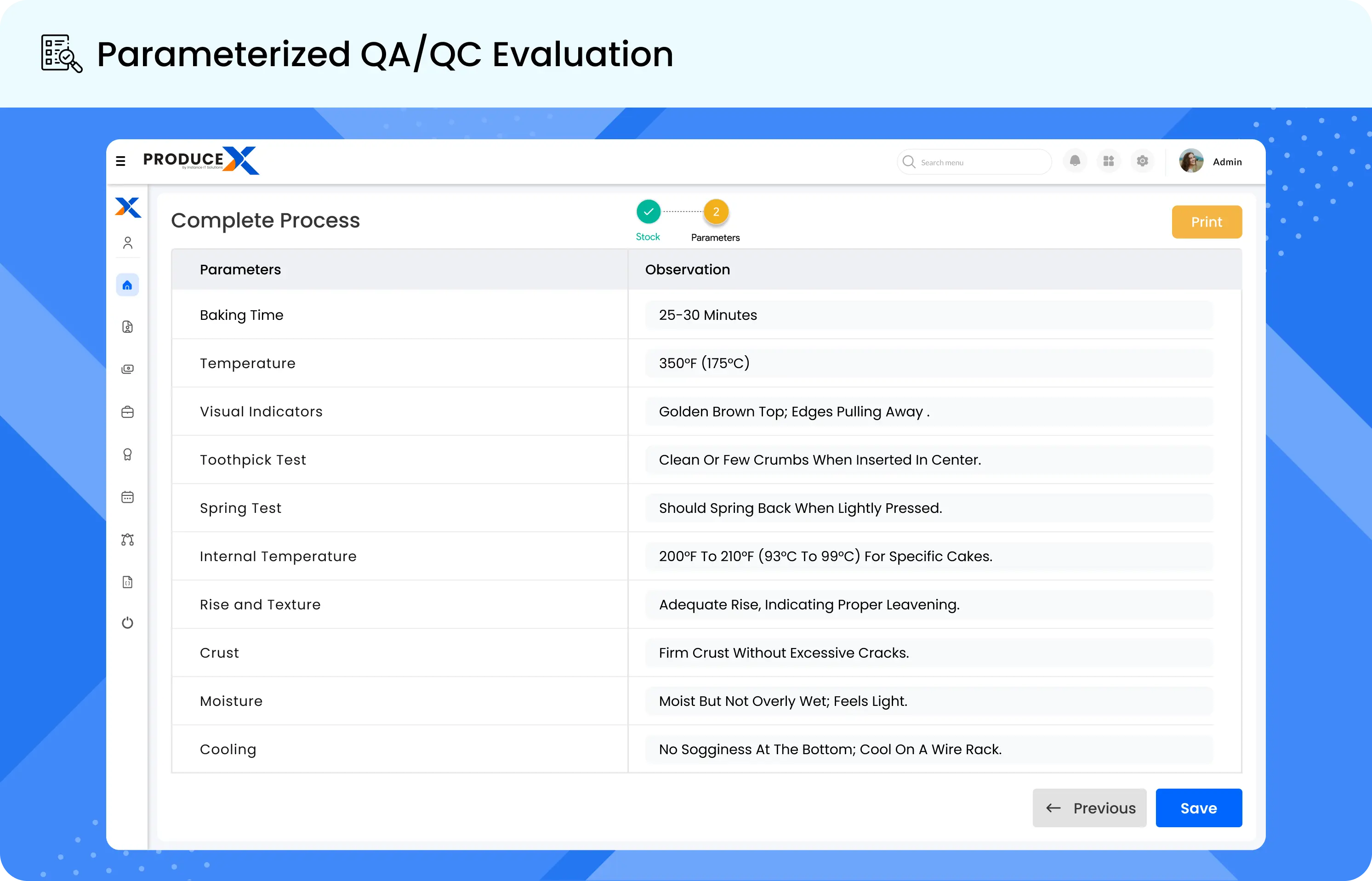 Parameterized QA/QC Evaluation